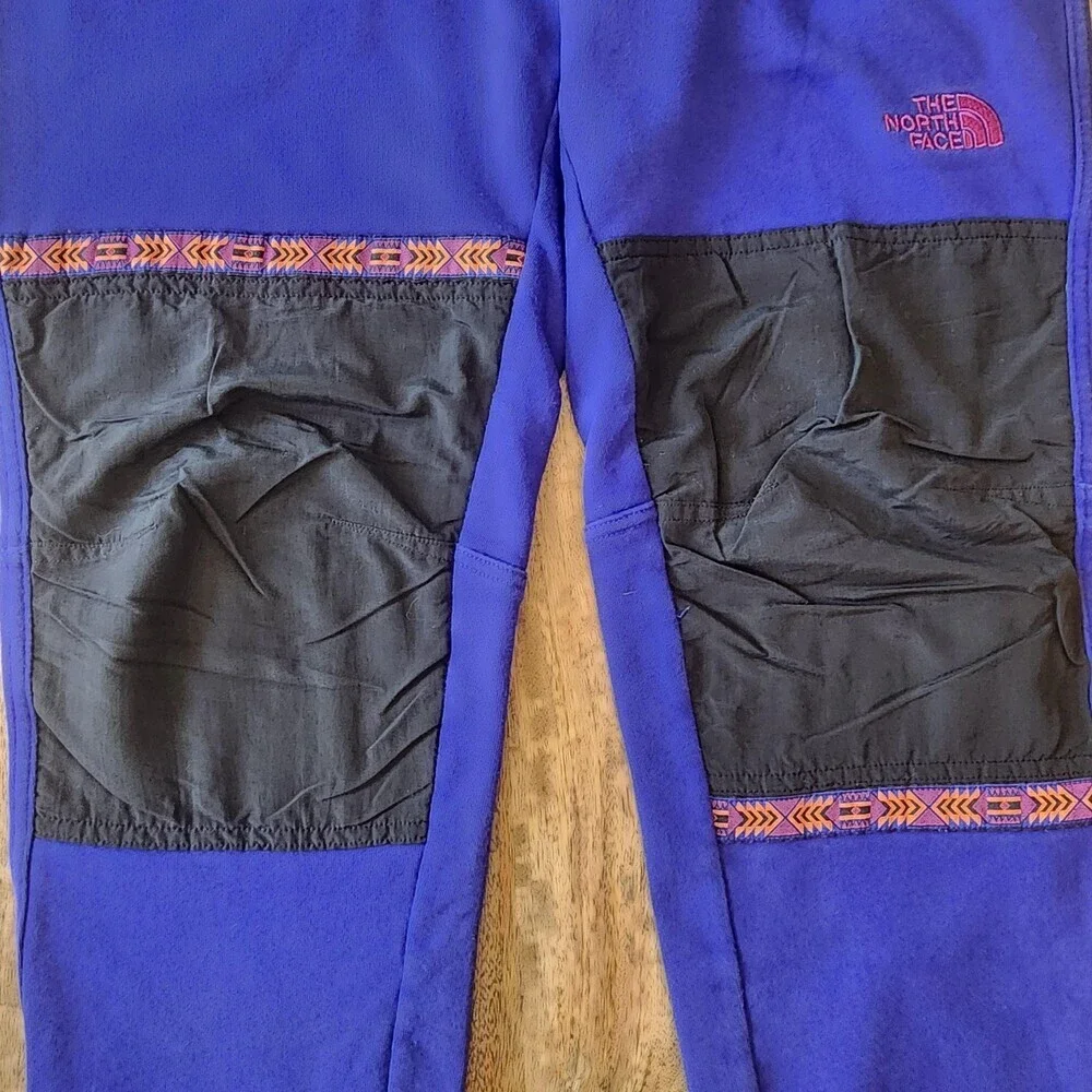 The North Face Rage Pants Mens Medium Blue Fleece Joggers Hiking Colorblock